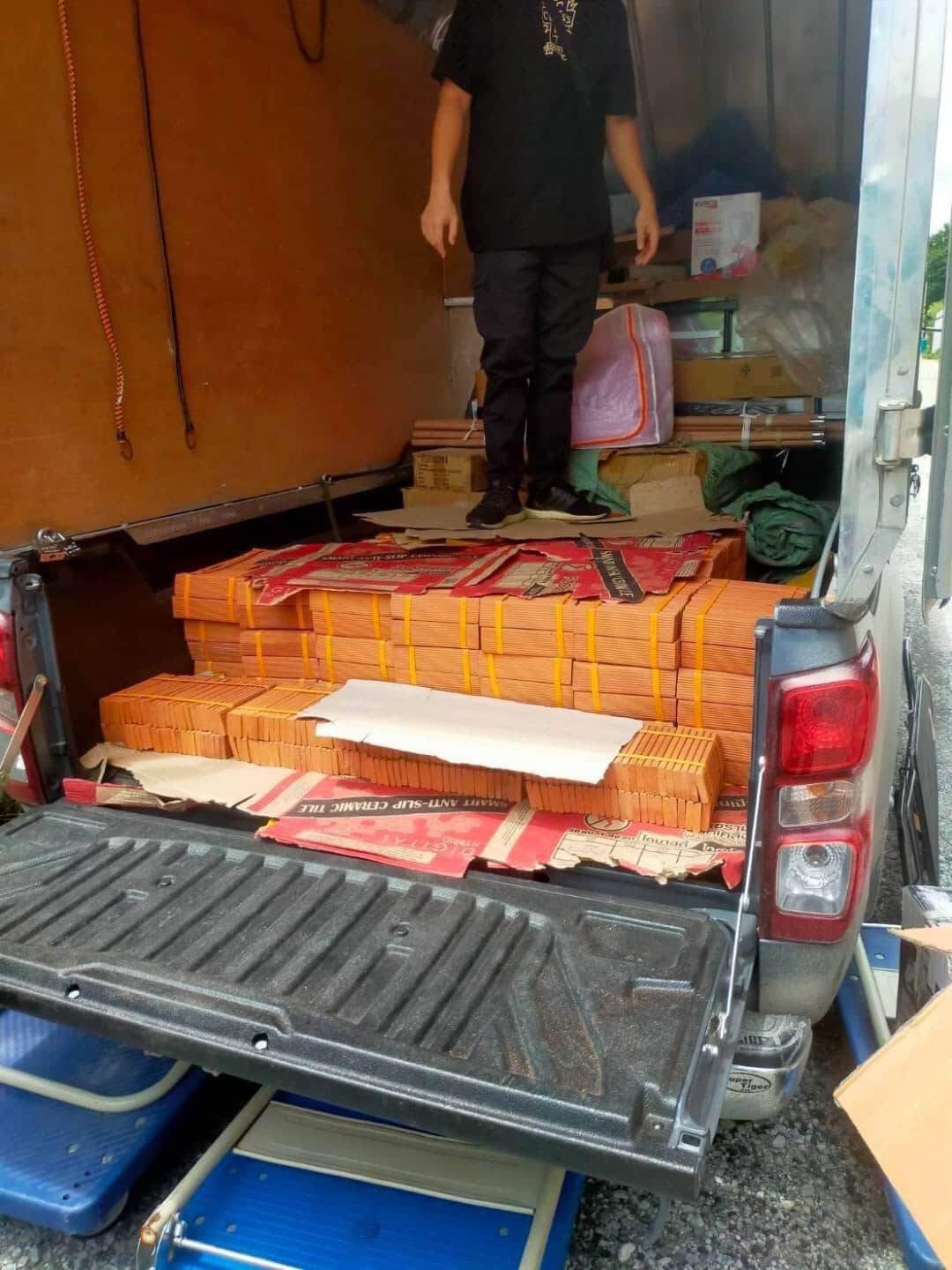กระเบื้องดินเผา 2x8 หน้างาน รังสิต ปทุมธานี